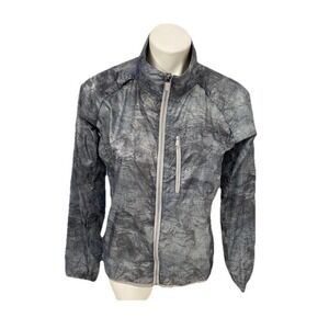 Merrell Windbreaker Jacket Womens Small Nylon Athletic Gorpcore Gray‎ Pocket